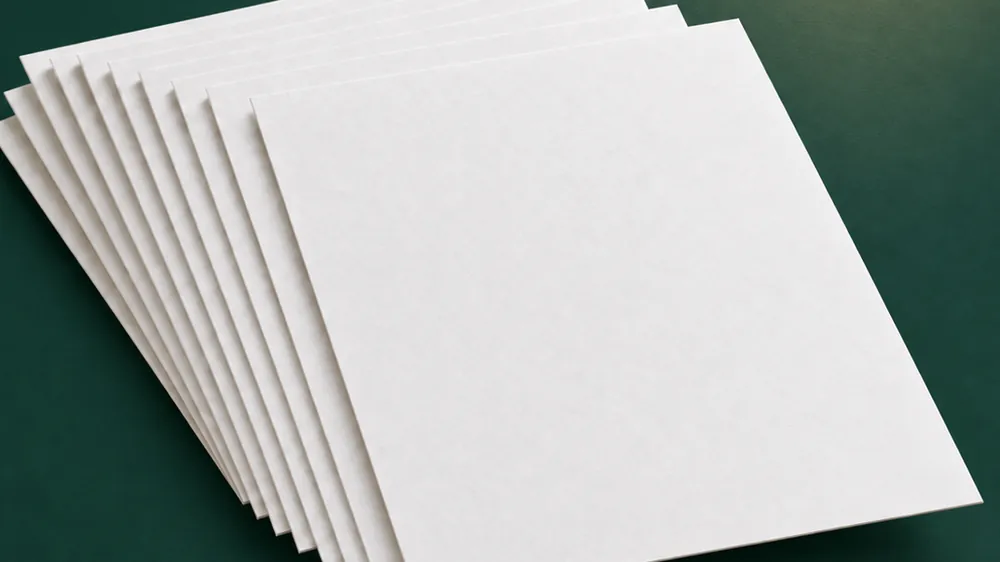 A fan of printed Case File pages resting on a deep green surface